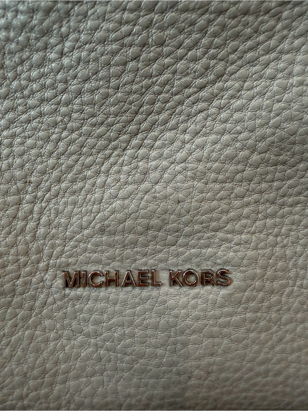 Michael Kors Taupe Pebbled Leather Shoulder Tote - Picture 2 of 9